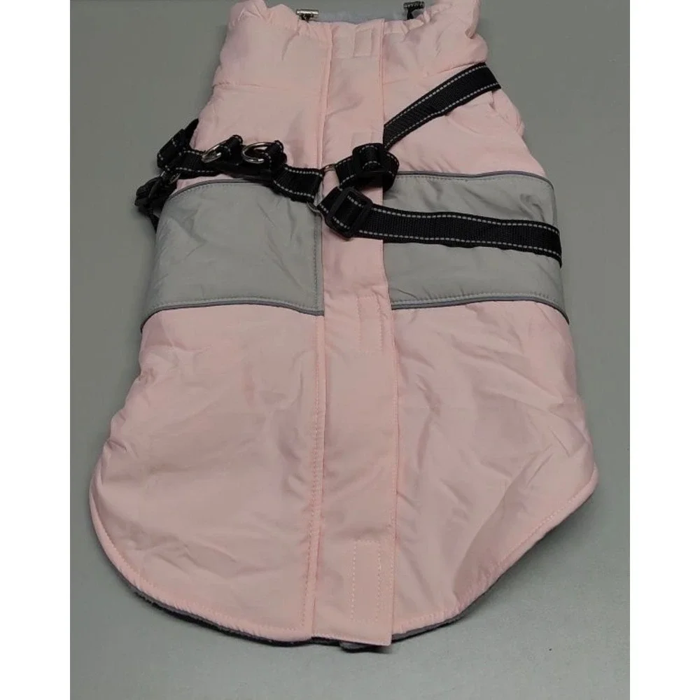 AOFITEE Dog Winter Coat Waterproof Pink Snow Jacket with Harness Large‎